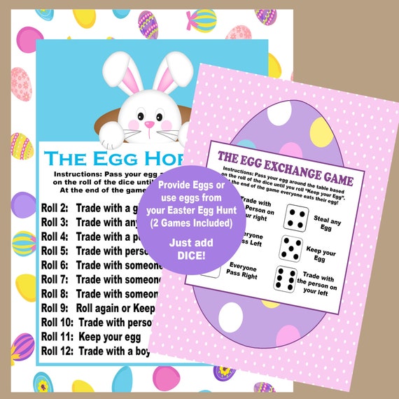 Easter Game, Egg Exchange Game, Egg Steal Game, Printable Easter Childrens Game, Fun Kids Easter Game, Instant Download