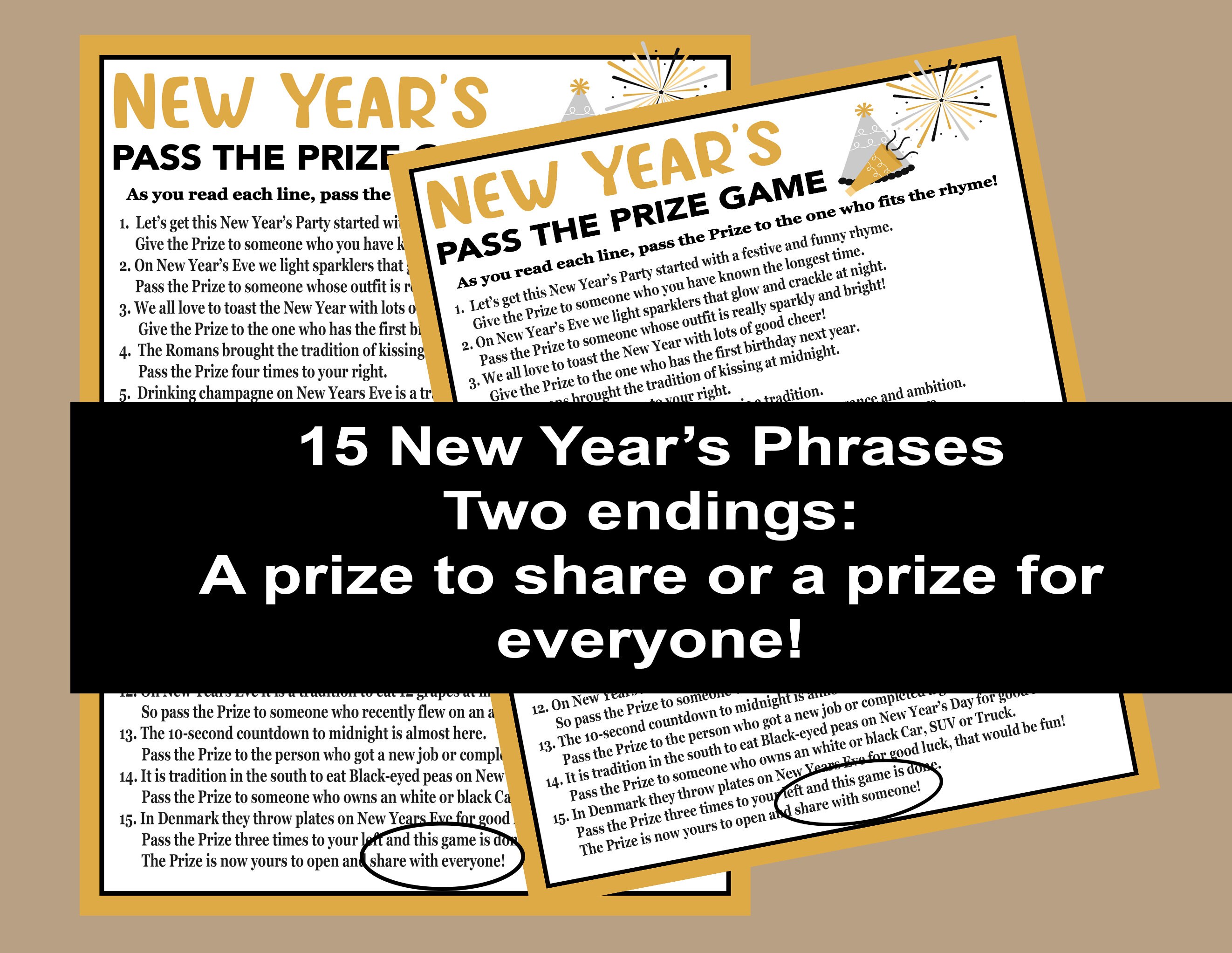 New Years Pass the Gift Game New Years Trivia Game (Download Now