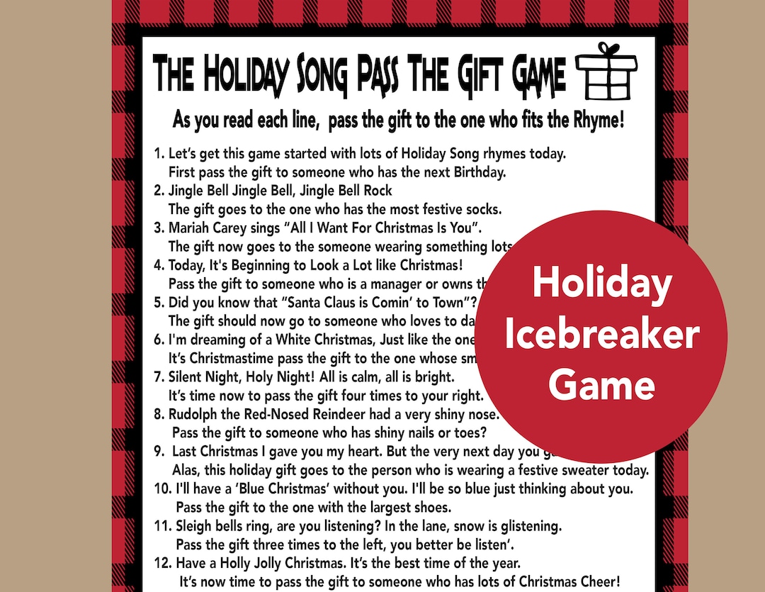 Pass the Present Game, Christmas Pass the Gift Game, Pass the Parcel Game, Christmas Party Game