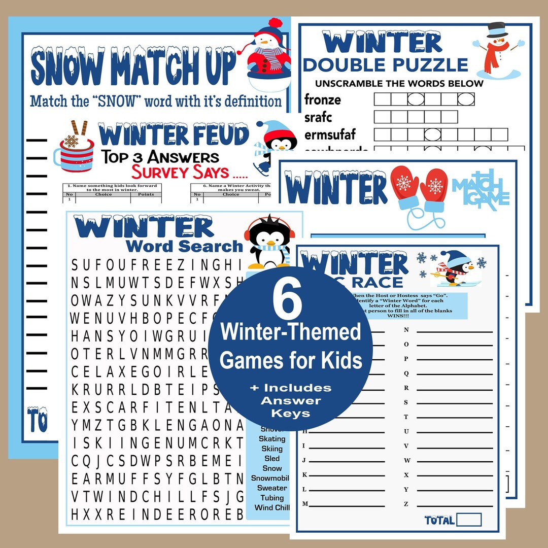 Winter Games for Kids, Winter Skating Party Games, Winter Trivia Games