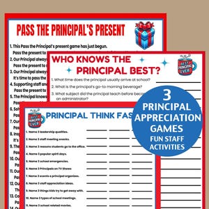 Principal Appreciation Games, Fun games for Principal Retirement, Principal Pass the Present