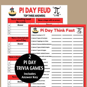 Pi Day Family Feud Game, Printable Pi Day Game for Kids and Adults, Classroom Pi Day Activity, Pi Day Think Fast Game for  Math Teachers