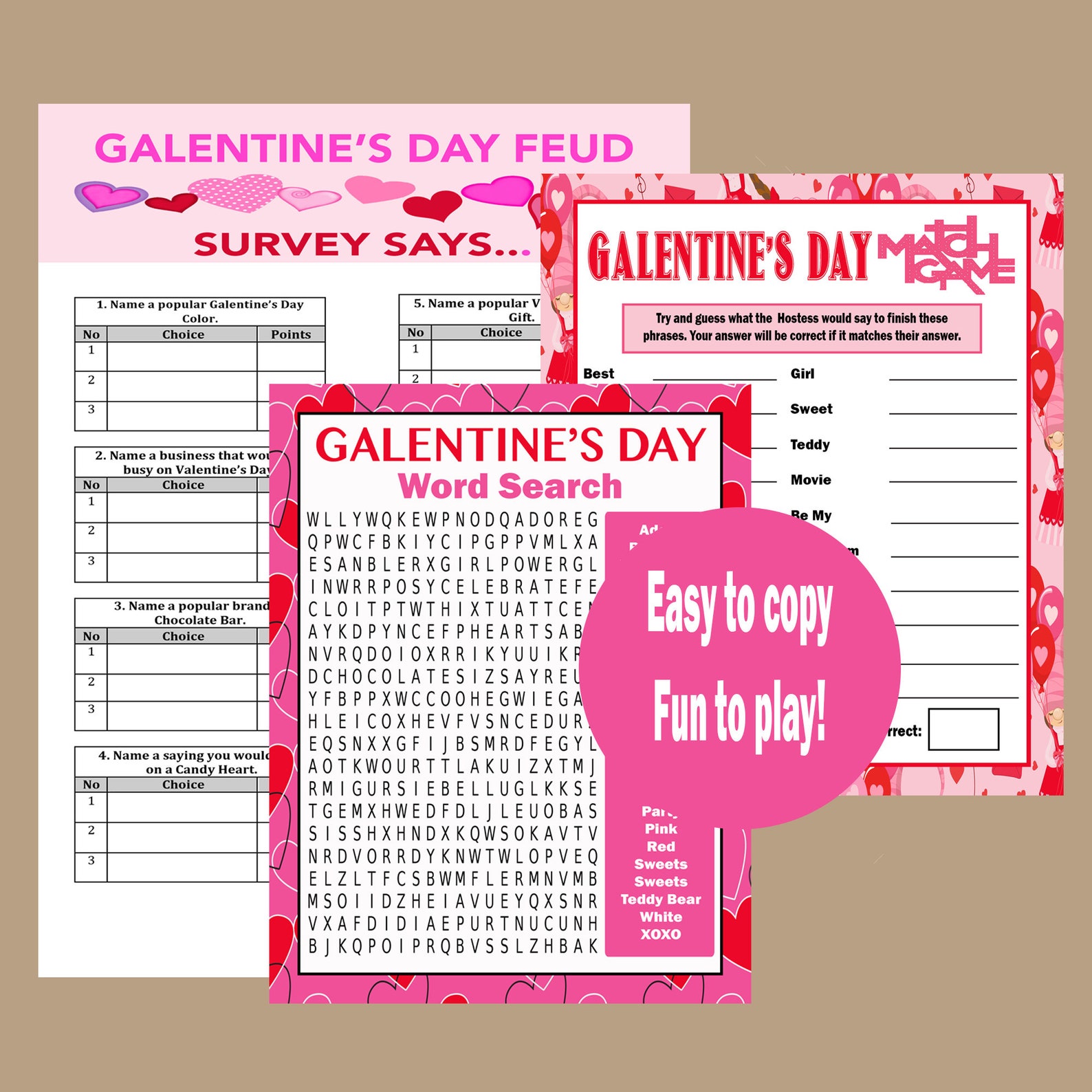 Galentine's Day Party Games Galentine Games for Kids Etsy