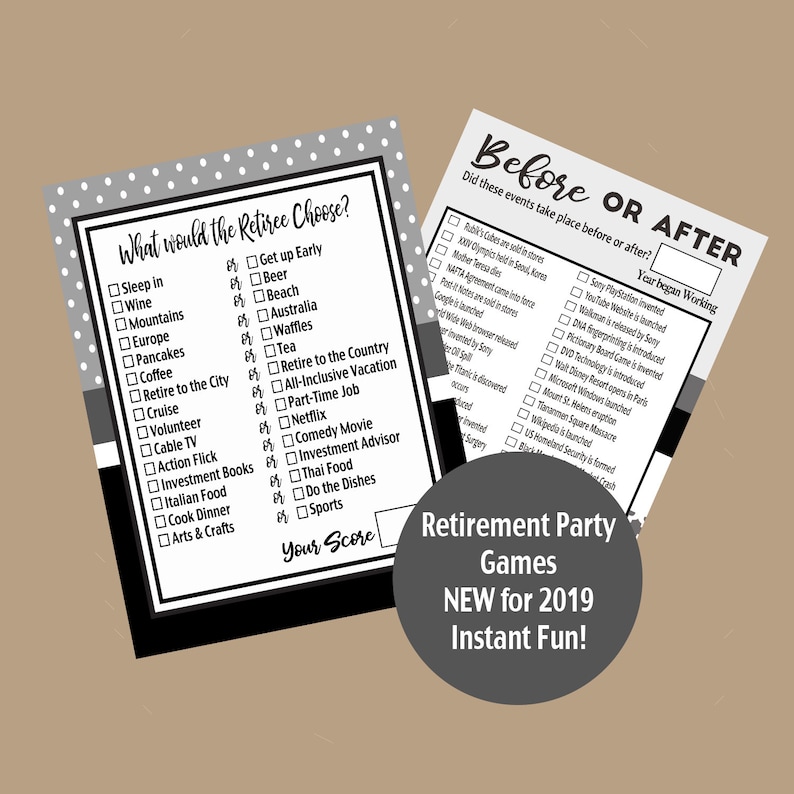 Retirement Trivia Games Retirement Party Office Retirement | Etsy