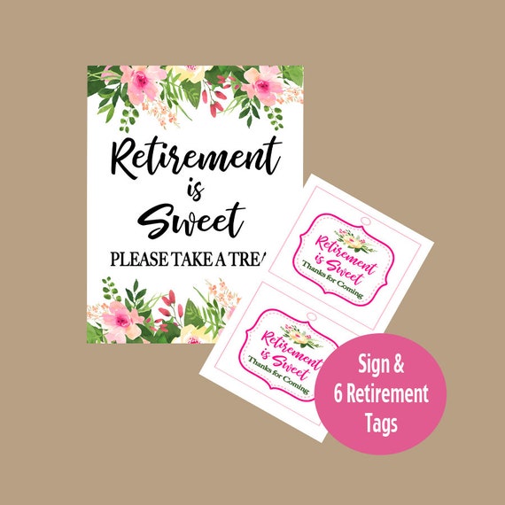 Retirement Is Sweet Retirement Party Signs Retirement Etsy