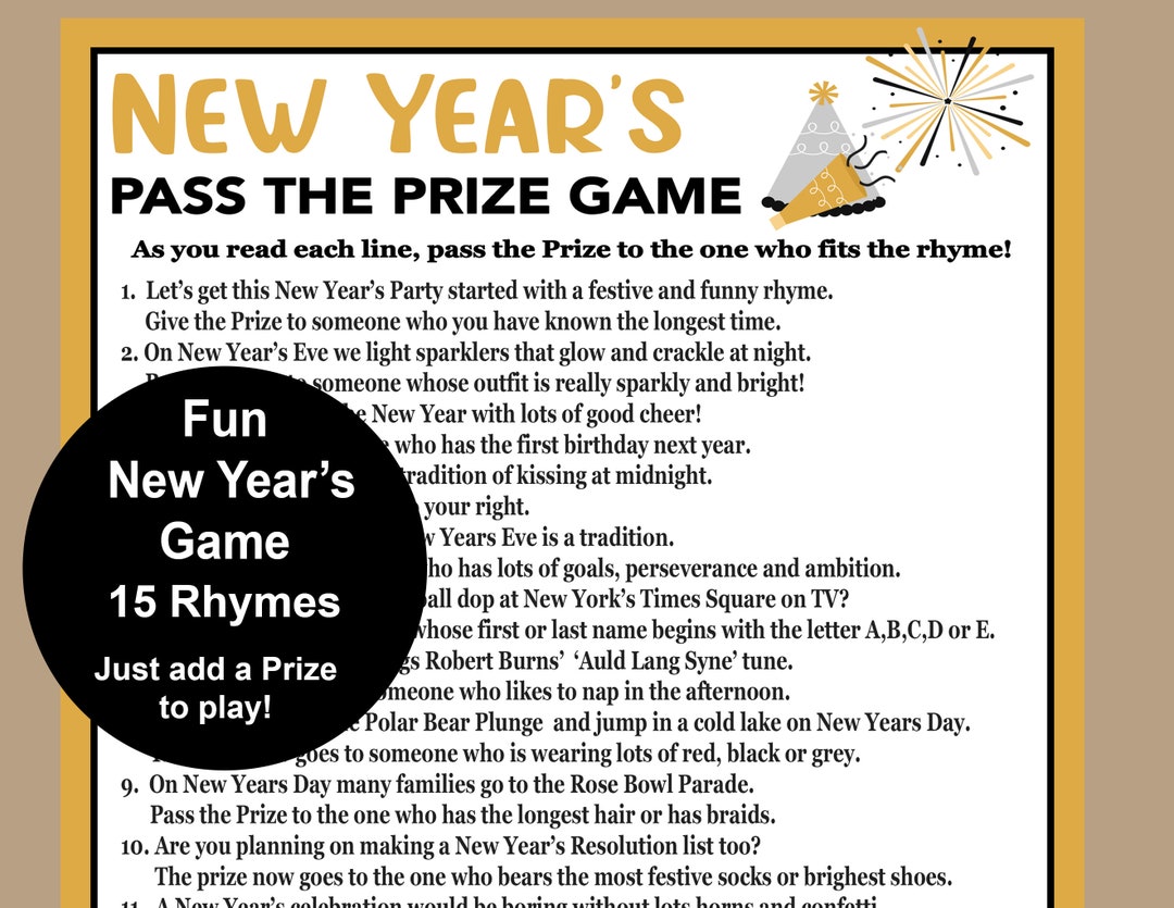 New Years Pass the Gift Game New Years Trivia Game (Download Now