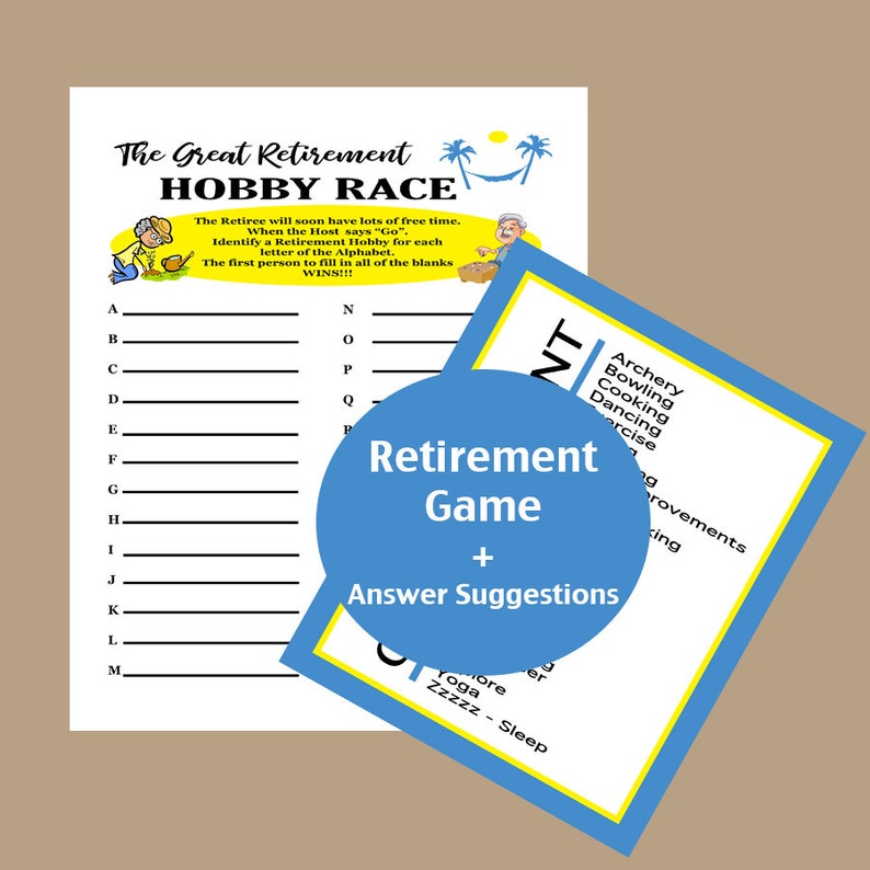 Retirement Hobby Race Game Retirement Games Retirement Etsy