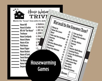 Housewarming Party Trivia Games, Housewarming Party, New Home Trivia Game, Adult Party Games, Printable Game, Instant Download