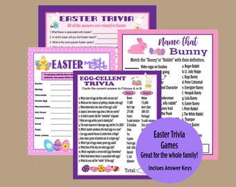Easter Printable Party Games, Easter Family Games, Icebreaker Games, Easter Trivia Game, Adult Party Games, Match Games, Instant Download