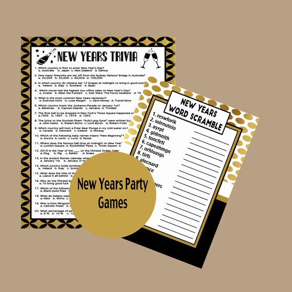 New Years Trivia Game New Years Eve Party Game 2021 New Etsy
