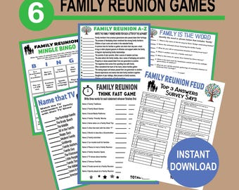 Family Reunion Games, Family Trivia Games, Family Reunion Feud, Fun Family Games Picnic, TV Family Game, Instant Download