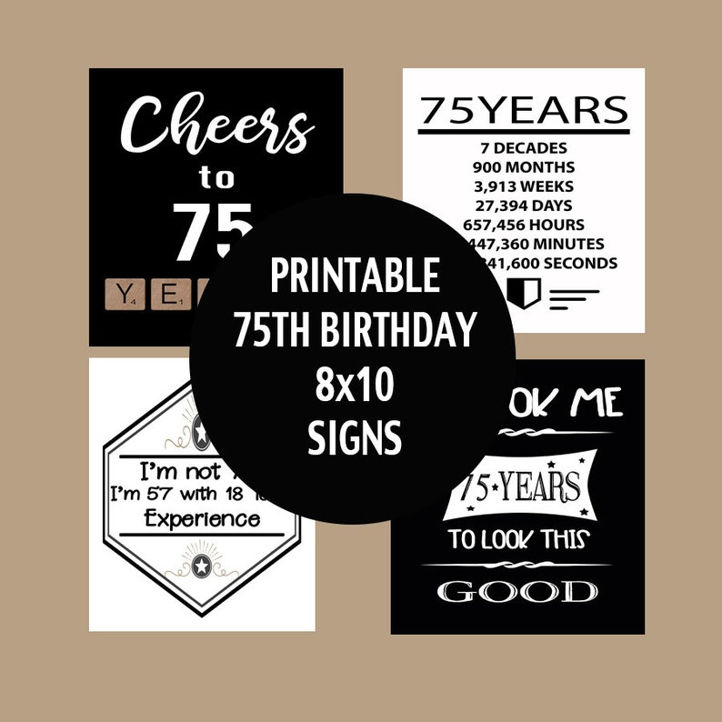 75th Birthday Party Decorations 75th Birthday Decor 75th Etsy