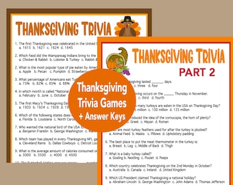 Thanksgiving Games 2022, Fun Thanksgiving Trivia Games, Friendsgiving Party Games, Thanksgiving Printable Activities, Instant Download