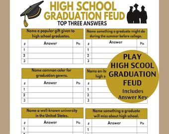 High School Graduation Game, Graduation Family Feud Game, Graduation Trivia Game, 2025 Fun Graduation Party Game, Instant Download