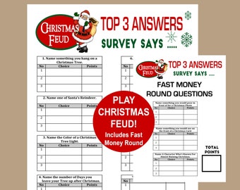 Christmas Family Feud Game, Christmas Icebreaker Game, Holiday Trivia Game, Christmas Day Game, Seniors Christmas Game, Teen Christmas Game