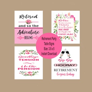 Retirement Table Signs, Retirement Party Decor, Teacher Retirement Decor, Retirement Decorations, 2021 Spring Retirement, Instant Download