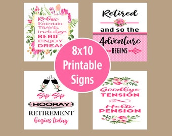 Retirement Party Posters, Retirement Decor, Boss Retirement, Coworker Retirement, Retirement Decorations, Spring Retirement, Downloadable