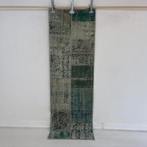 Patchwork kelimloper: 2 x 6 vintage Turks tapijt Anatolisch ontwerp