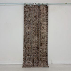 Tappeto Kilim turco vintage: 2x6 in lana con motivo floreale e patchwork.