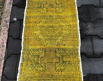 Handmade Turkish Kilim Runner Rug: Vintage Cotton Wool (2x1 Feet)