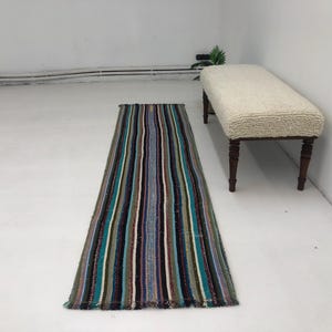 2x8 Kilim Rug Runner, Turkish  Runner Rug, 2x8 Feet ,Kilim Runner, Vintage Rug, Hand Made Cotton, 2x8 Striped Runner Rug, Kilim Rugs.