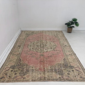 5’4x8’9 Vintage Kilim Rug, Turkish Trafitional Area Rug, 5x8 Oushak Kilim Rug, Carpet Kilim Rug, 5x8 ,Handmade Wool And Cotton,5x8 Boho Rug,