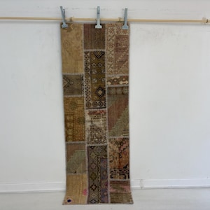 Patchwork kelimloper: 2 x 6 vintage Turks tapijt Anatolisch ontwerp