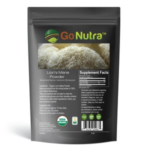 Organic Lion's Mane Mushroom Powder | Superfood, Beauty, Longevity, Beta Glucan | Hericium Erinaceus | Non-GMO Natural 8oz