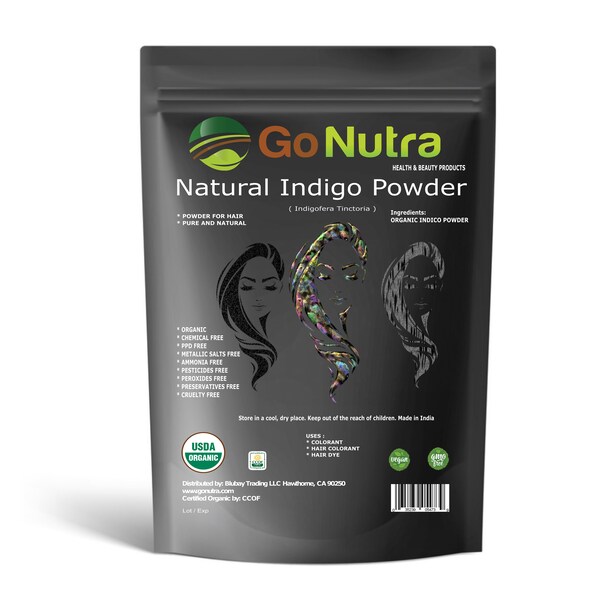 Indigo Powder for Hair Organic 4 oz | Pure Indigo Natural Hair Color Dye Conditioner | Completely Natural Indigofera Tinctoria