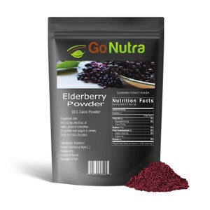 Elderberry Extract Powder 10:1 Strength | Sambucus Nigra 8 oz | Go Nutra