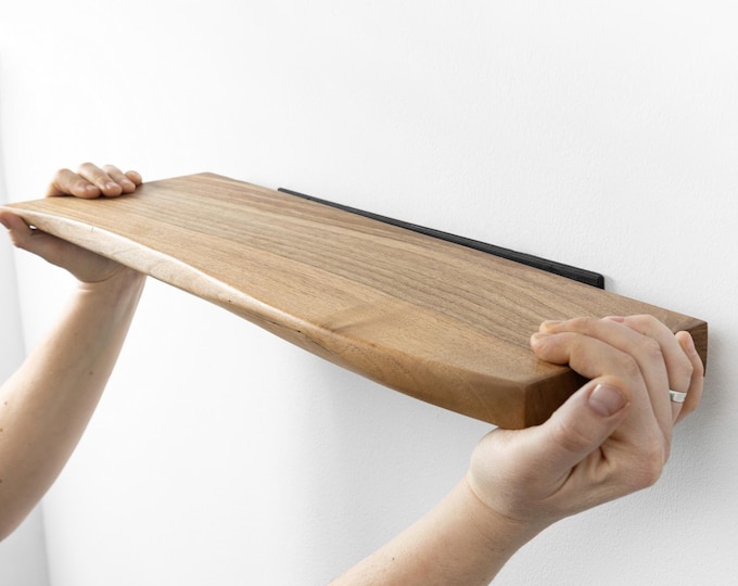 Live Edge Floating Shelf | Rustic Wooden Wall Shelf for Books, Plants, Home Decor Storage, and Perfect for Organizing Any Space in Your Home