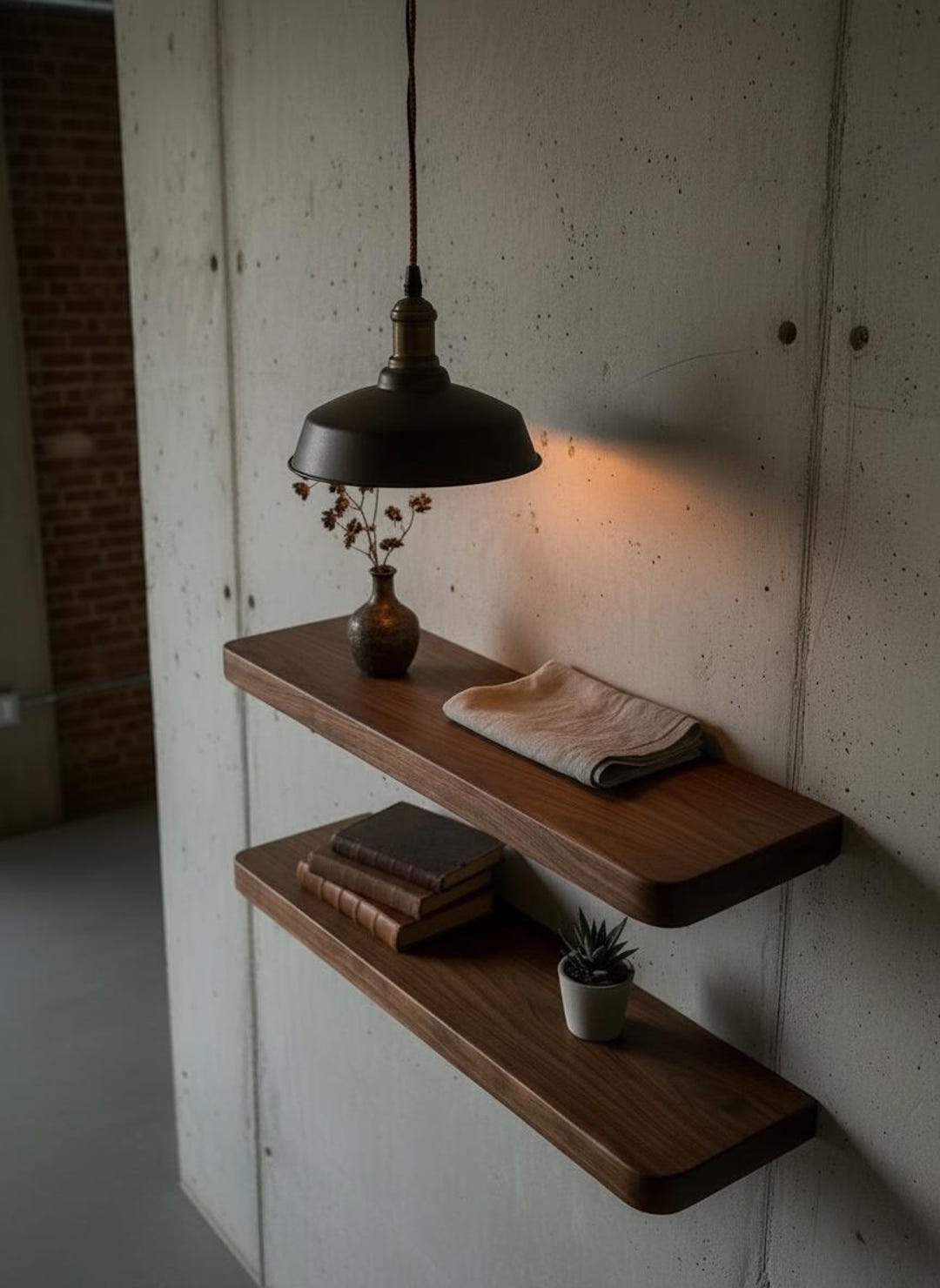 Modern Rounded Corner Wooden Shelf - Minimalist Floating Storage - Etsy