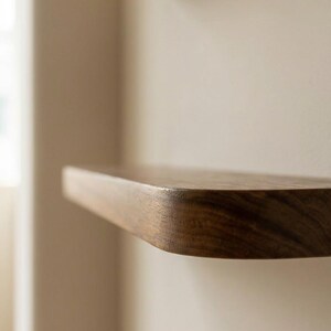 Shelf Rounded Edges Rounded Edge Floating Wooden Shelf – Modern Wall Shelf for Home or ...