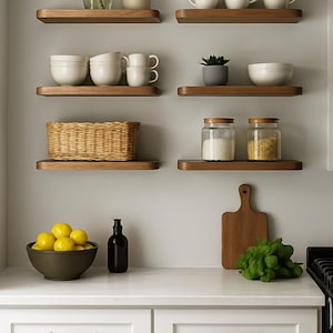 Wooden Wall Shelf with Rounded Corners – Modern Floating Shelf for Storage, Office Organization and Elegant Home Decor
