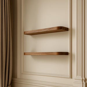 Rounded Edge Wooden Wall Shelf – Modern Floating Shelf for Stylish Home and Office Storage and Decoration