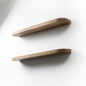 Estante de pared de madera con bordes redondeados: estante flotante moderno y acogedor para decoración y almacenamiento en su hogar u oficina.