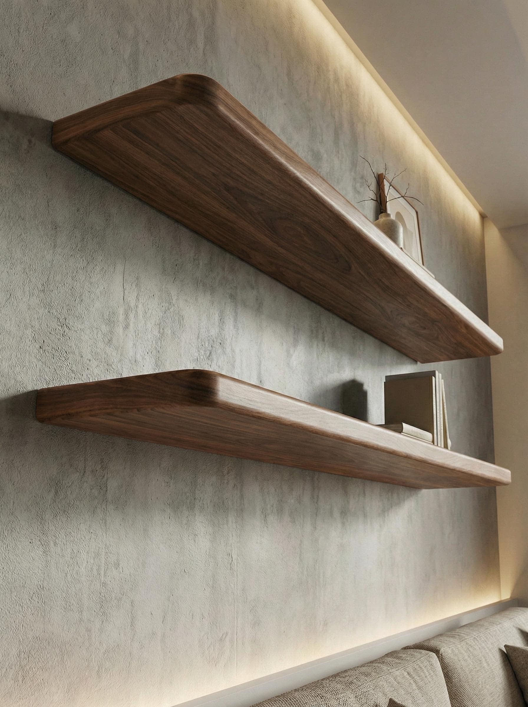 Floating Wood Shelf for Decor – Wall Mounted Wooden Shelf With Smooth ...