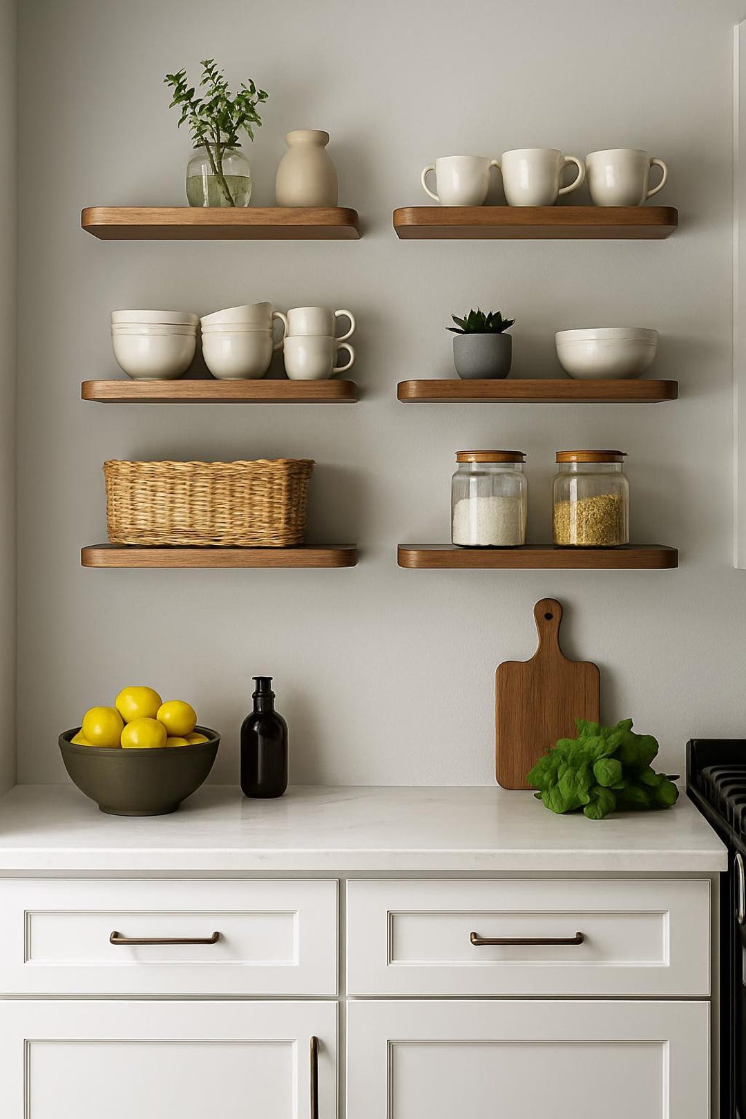 Wooden Wall Shelf With Rounded Corners – Modern Floating Shelf for ...