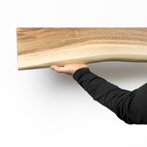 Natural Wood Floating Shelf – Handcrafted Live Edge Wall Shelf for ...