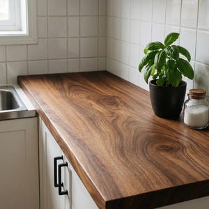Solid Wood Tabletop – Walnut, Oak & Ash | Custom Handmade Dining, Desk or Coffee Table Top | Live Edge or Straight Edge Design