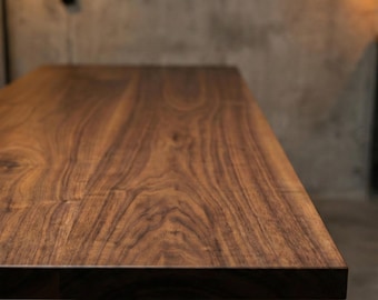 Solid Wood Tabletop – Walnut Oak or Ash | Custom Handcrafted Surface for Desks and Dining Tables