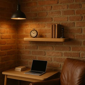Mensola in legno massello con bordo arrotondato – Mensola da parete sospesa di alta qualità per interni moderni, contenitore funzionale e display decorativo