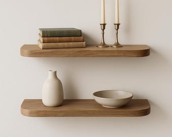Plank voor decoratie | Zwevende houten plank met gladde afgeronde randen - perfect accent voor aan de muur voor boeken, planten, kaarsen en kleine decoratiestukken