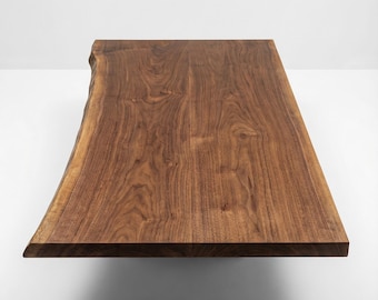 Tablero de mesa de madera de primera calidad / Roble, nogal y fresno / Hecho a mano para comedor, oficina / Mesas de centro / Borde natural o recto