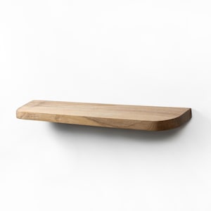 Étagère à bords arrondis - Étagère flottante en bois fabriquée à la main pour livres, plantes et décoration, rangement mural finition lisse et touche de bureau à domicile confortable
