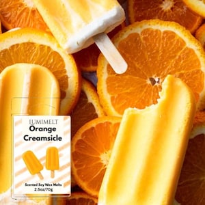 Pastillas de cera de soja con aroma a helado de naranja y crema / Cubos de cera con aroma a dulce verano / Pastillas de cera de soja muy perfumadas / Fragancias para el hogar vertidas a mano