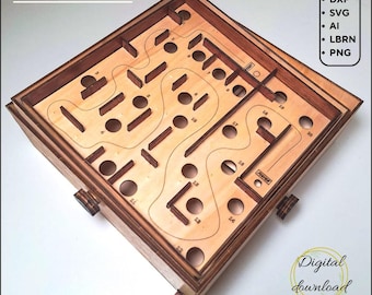 Wooden maze game laser cut - dxf file