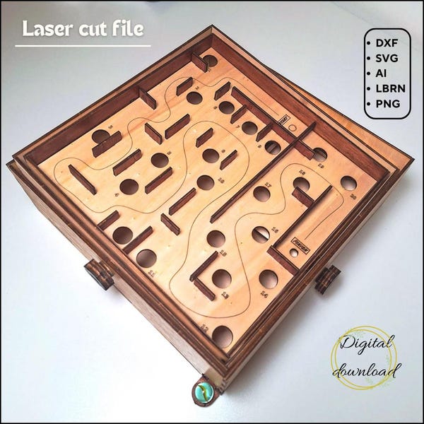 Holzlabyrinthspiel, lasergeschnitten - DXF-Datei