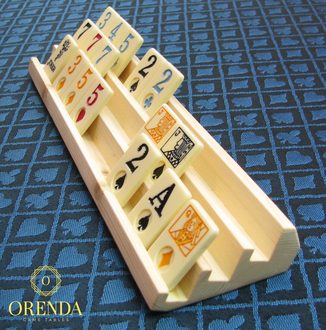 Pine // 3 Tier Tile Holders // Rummikub // Mexican Train Game Etsy