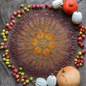 CROCHET PATTERN Falling Leaves Mandala 70 cm